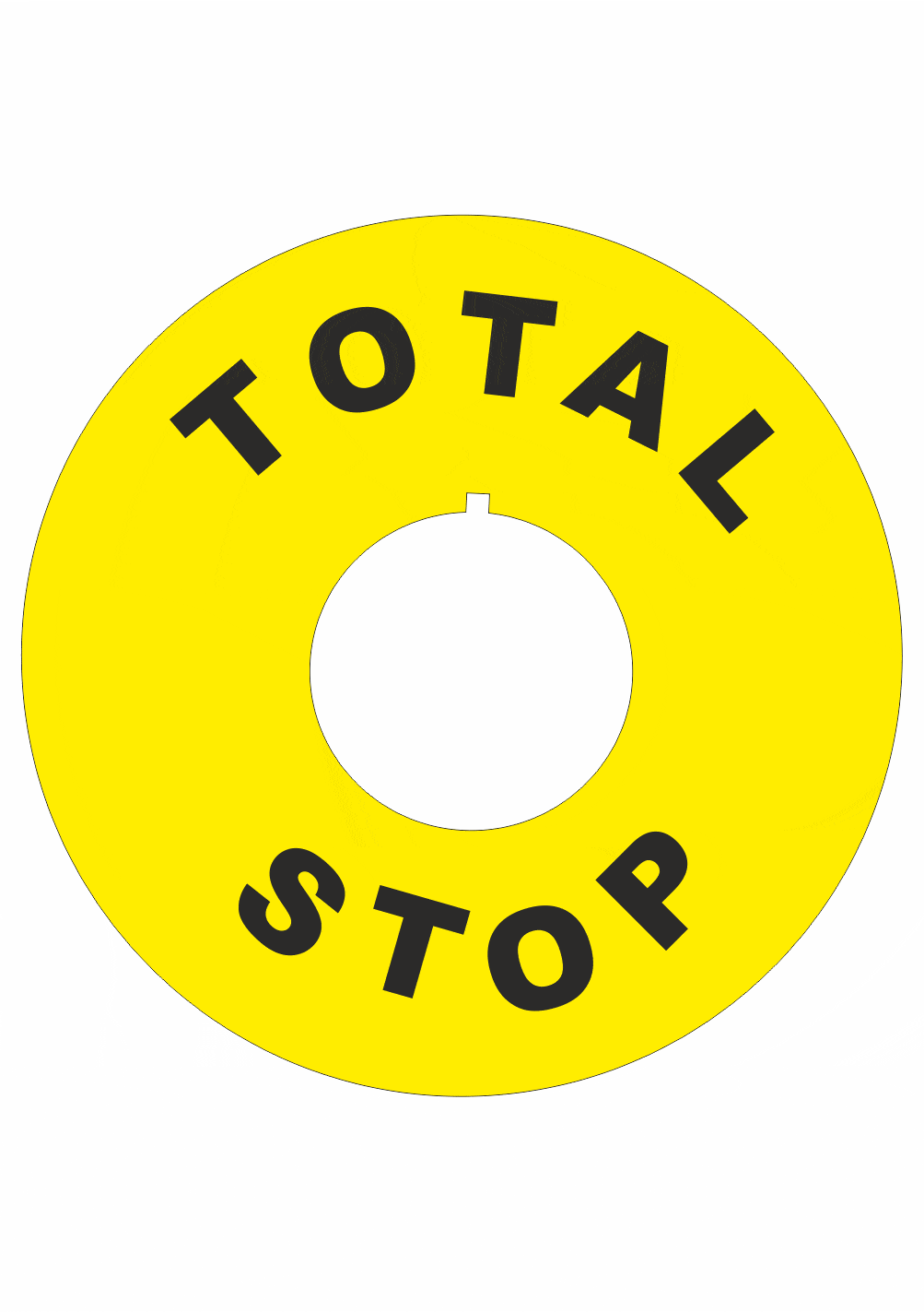 355331 Značenie strojov a zariadenie - Označenie Núdzového zastavení: TOTAL STOP (Kruh)