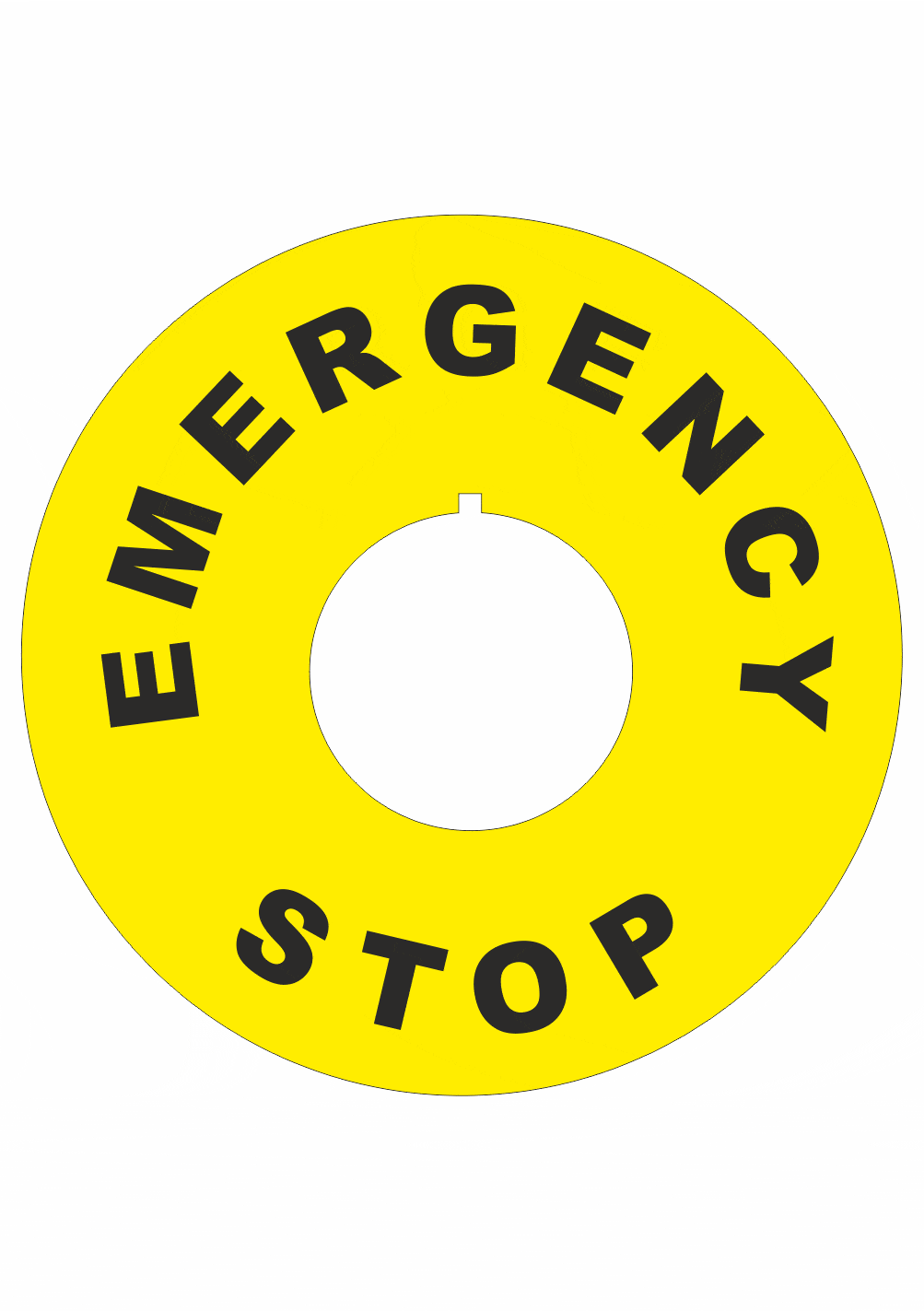 355332 Značenie strojov a zariadenie - Označenie Núdzového zastavení: EMERGENCY STOP (Kruh)
