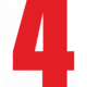 Čísla a písmena - Samolepiace písmena rezana: 4 (Červené)