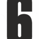 Čísla a písmena - Samolepiace písmena rezana: 6 (Čierné)
