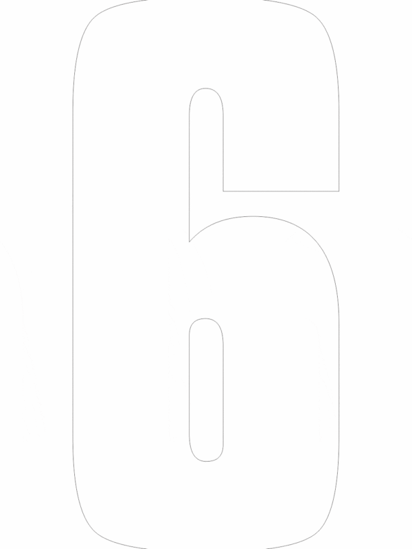 Čísla a písmena - Samolepiace písmena rezana: 6 (Bielé)