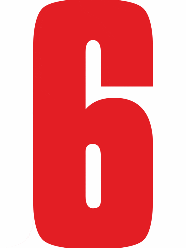Čísla a písmena - Samolepiace písmena rezana: 6 (Červené)