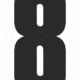 Čísla a písmena - Samolepiace písmena rezana: 8 (Čierná)