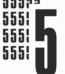 Značky písmen a čísel - Samolepiace tlačené číslo na bielom podklade: 5 (Čierné)