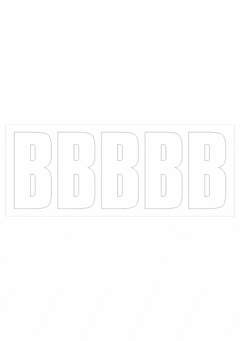 Čísla a písmena - Samolepiace písmena rezana: B (Bielé)