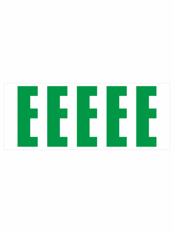 Čísla a písmena - Samolepiace písmena rezana: E (Zelené)