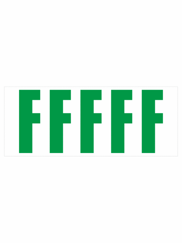 Čísla a písmena - Samolepiace písmena rezana: F (Zelené)