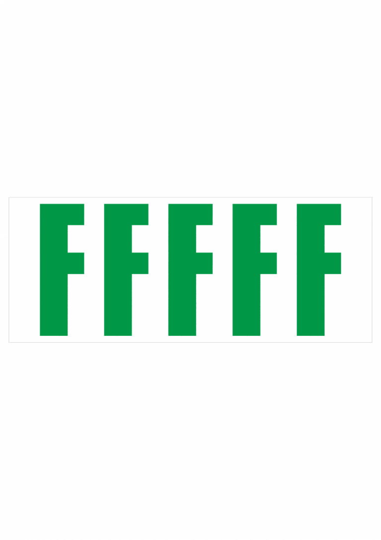 Čísla a písmena - Samolepiace písmena rezana: F (Zelené)