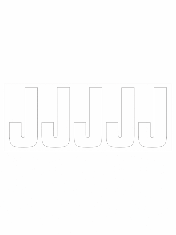 Čísla a písmena - Samolepiace písmena rezana: J (Bielé)