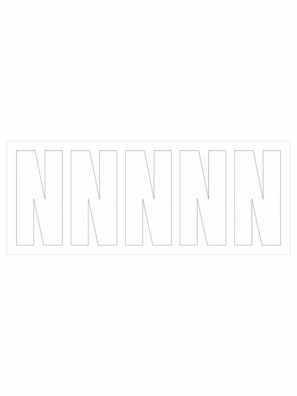 Čísla a písmena - Samolepiace písmena rezana: N (Bielé)