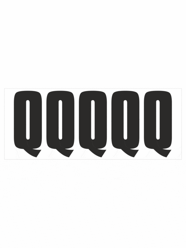 Čísla a písmena - Samolepiace písmena rezana: Q (Čierné)