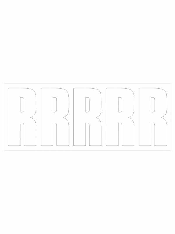 Čísla a písmena - Samolepiace písmena rezana: R (Bielé)