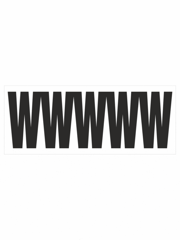 Čísla a písmena - Samolepiace písmena rezana: W (Čierné)