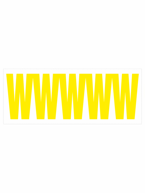 Čísla a písmena - Samolepiace písmena rezana: W (Žlté)