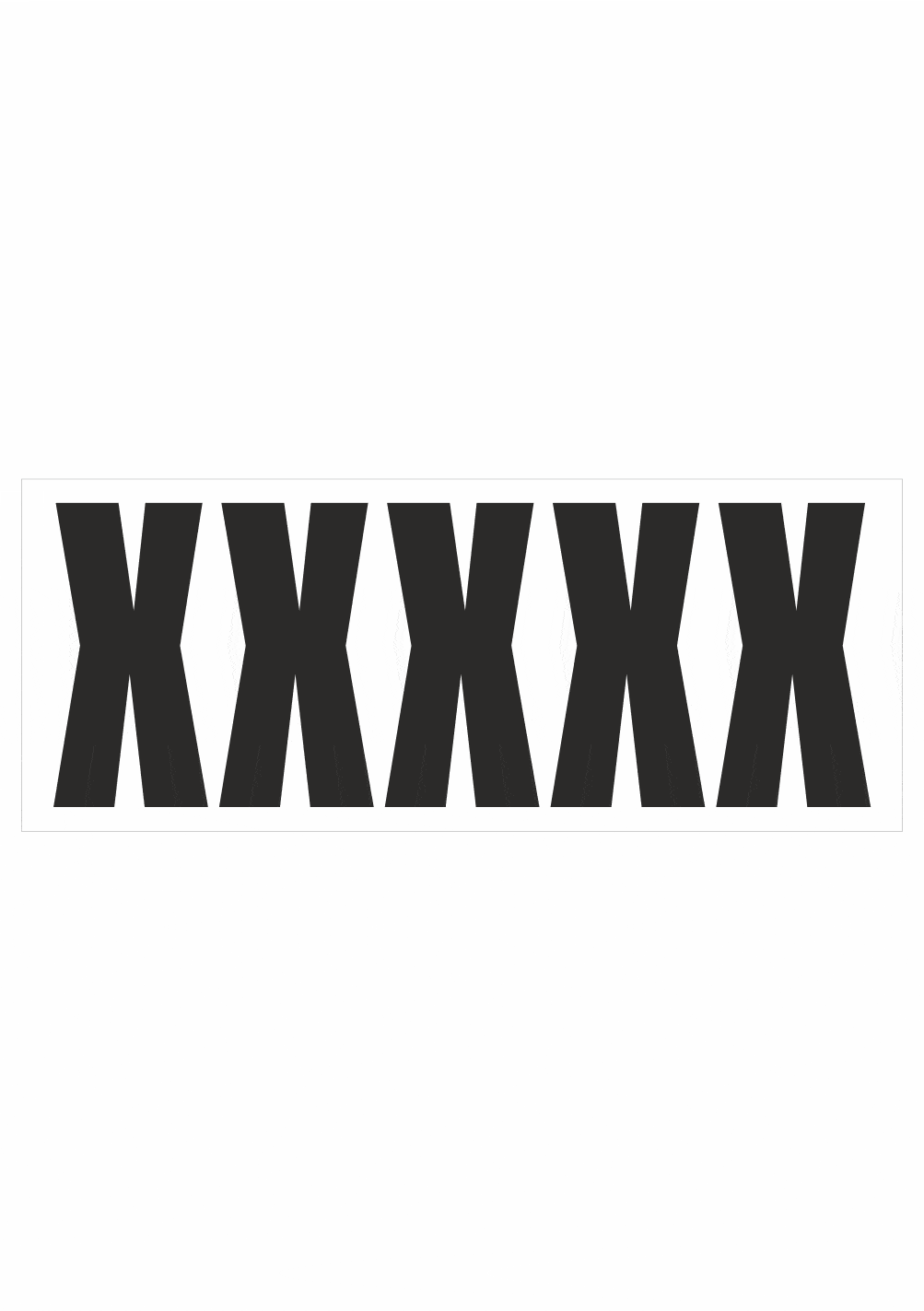 pis201x Čísla a písmena - Samolepiace písmena rezana: X (Čierné)