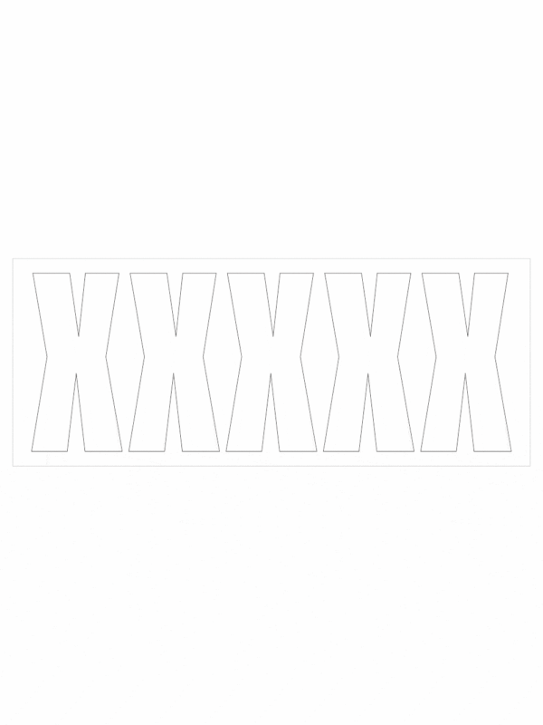 Čísla a písmena - Samolepiace písmena rezana: X (Bielé)