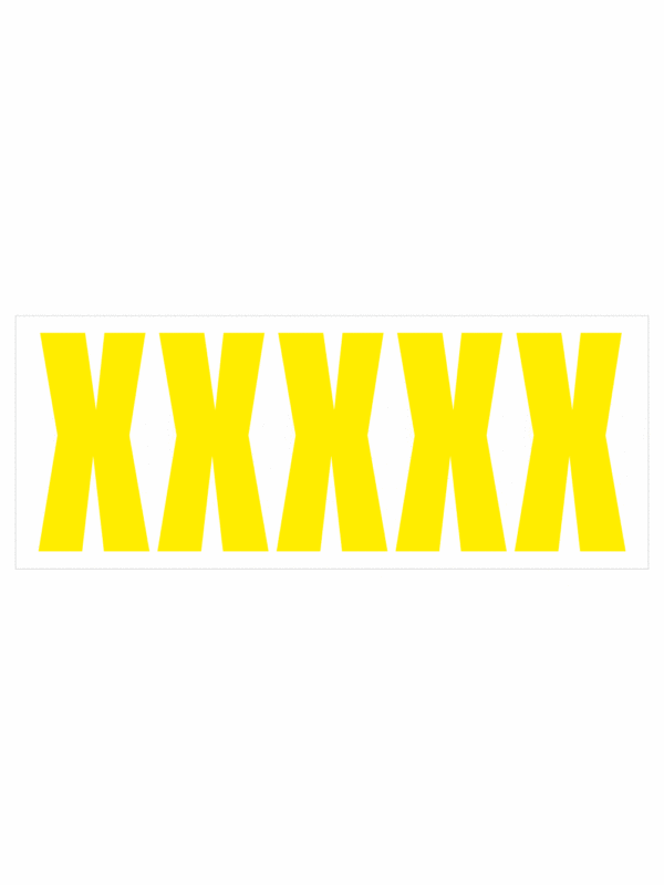 Čísla a písmena - Samolepiace písmena rezana: X (Žlté)