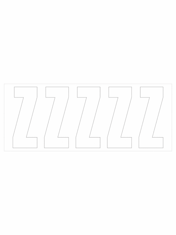 Čísla a písmena - Samolepiace písmena rezana: Z (Bielé)