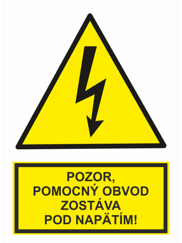 Elektro značenie - Elektro výstrahy: Pozor, pomocný obvod zostáva pod napätím!