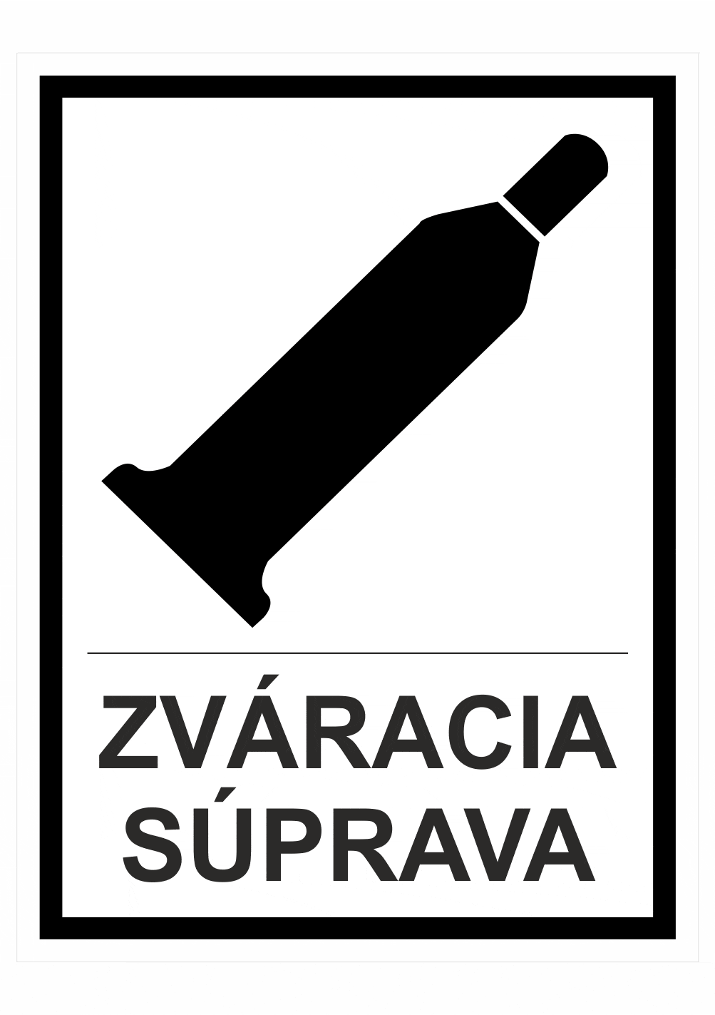 201900 Označenie obalov nebezpečných látok - Tlakové nádoby a plyny: Zváracia súprava (Text + symbol)