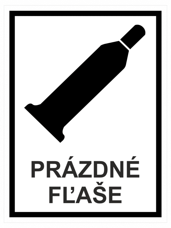 Označenie obalov nebezpečných látok - Tlakové nádoby a plyny: Prázdné fľaše (Text + Symbol)