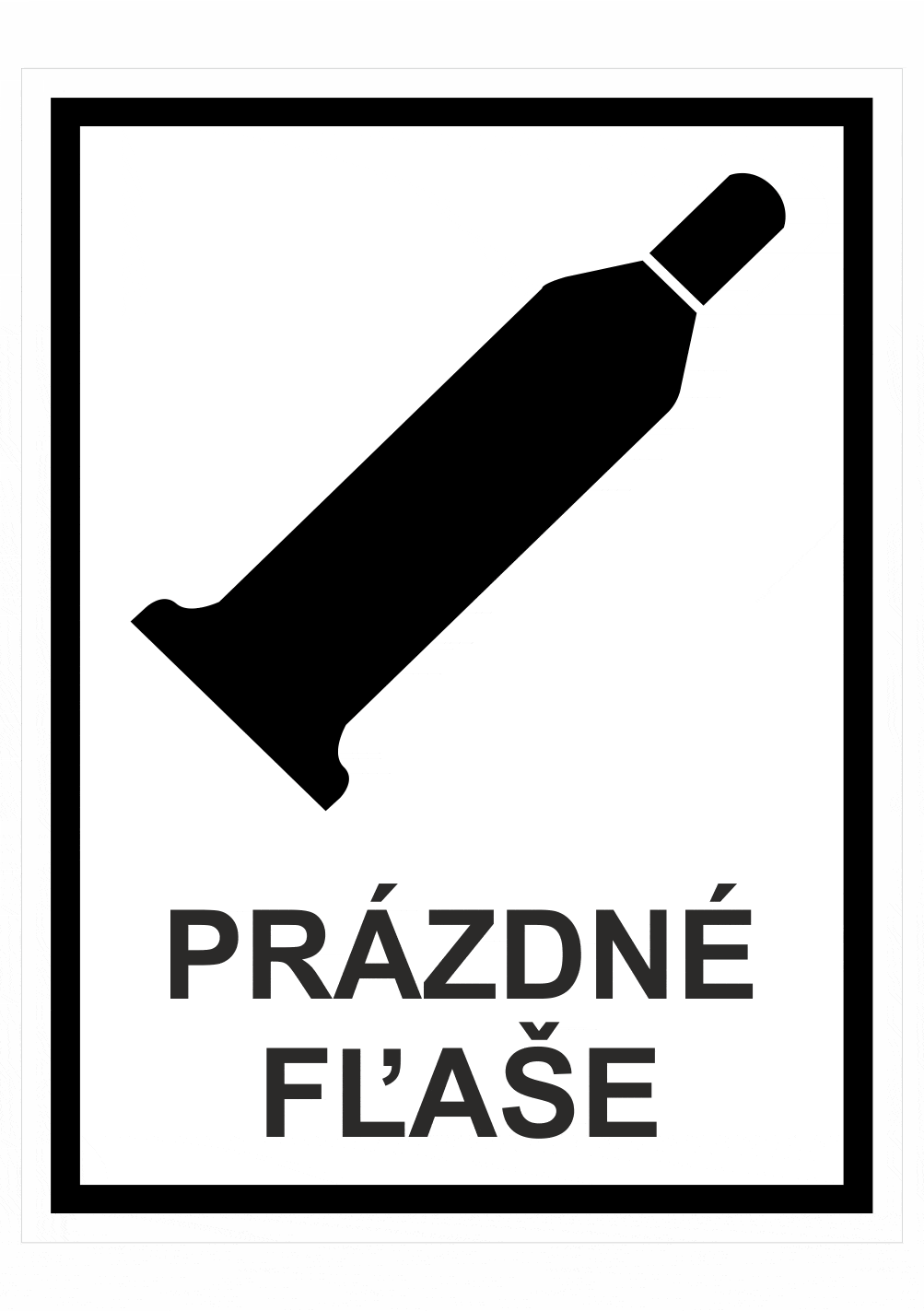 201902 Označenie obalov nebezpečných látok - Tlakové nádoby a plyny: Prázdné fľaše (Text + Symbol)