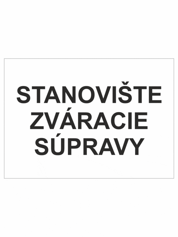 Označenie obalov nebezpečných látok - Tlakové nádoby a plyny: Stanoviště zváracie súpravy (Text)