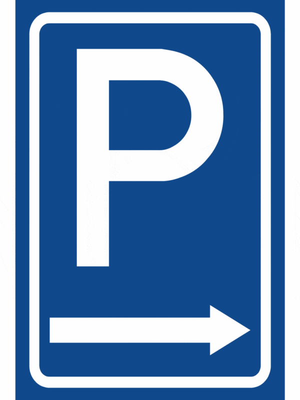 Značenie budov a priestorov - Parkovanie: Parkovisko šípka vpravo