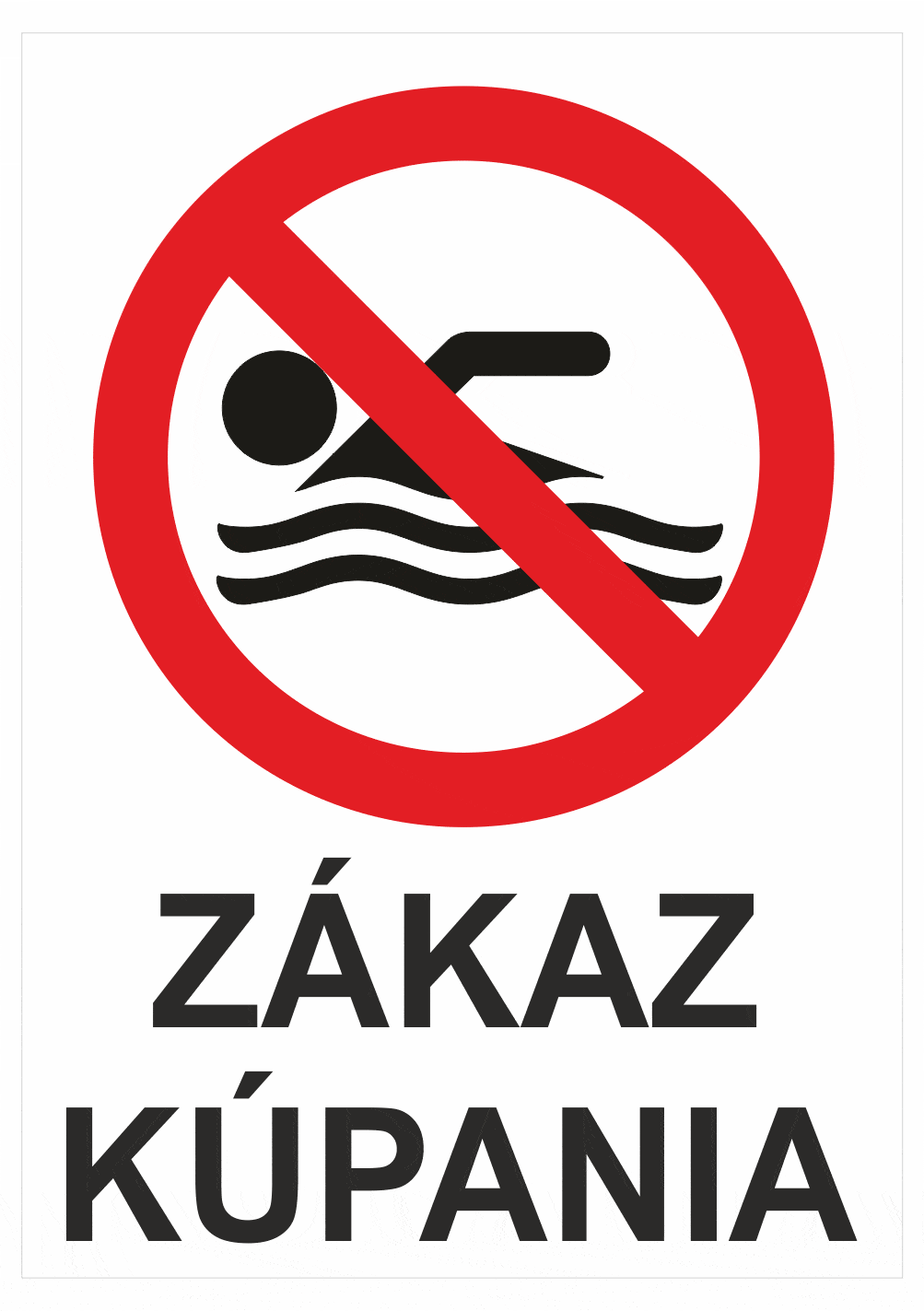 249200 Značenie budov a priestorov - Vodné plochy: Zákaz kúpania