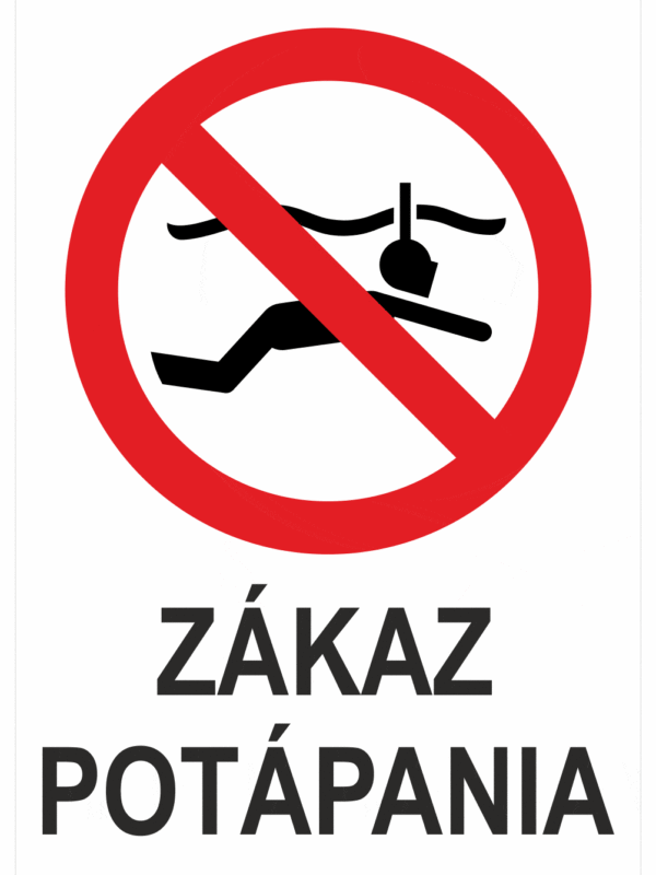 Značenie budov a priestorov - Vodné plochy: Zákaz potápania