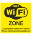 Značenie budov a priestorov - Označenie wifi pripojenie: Free WiFi zone / Tu sa pripojte (žltá)