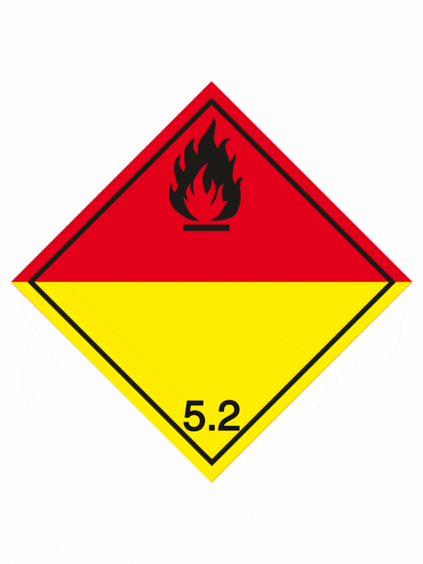 Označenie obalov nebezpečných látok - Symboly ADR: Organické peroxidy č. 5.2