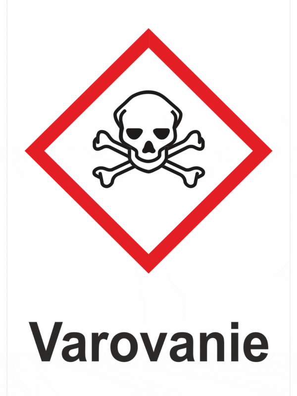 Označenie obalov nebezpečných látok - Výstražné symboly GHS/CLP s textom Varovanie: Toxické