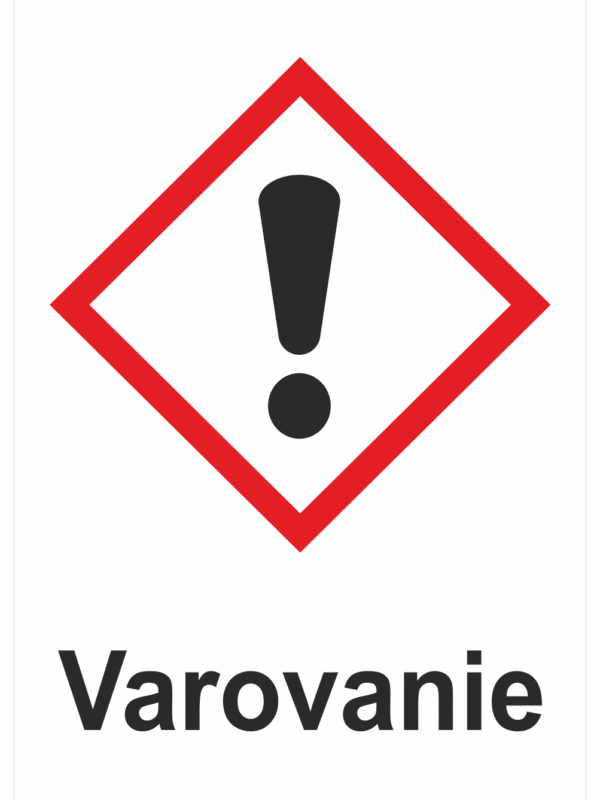Označenie obalov nebezpečných látok - Výstražné symboly GHS/CLP s textom Varovanie: Dráždivé