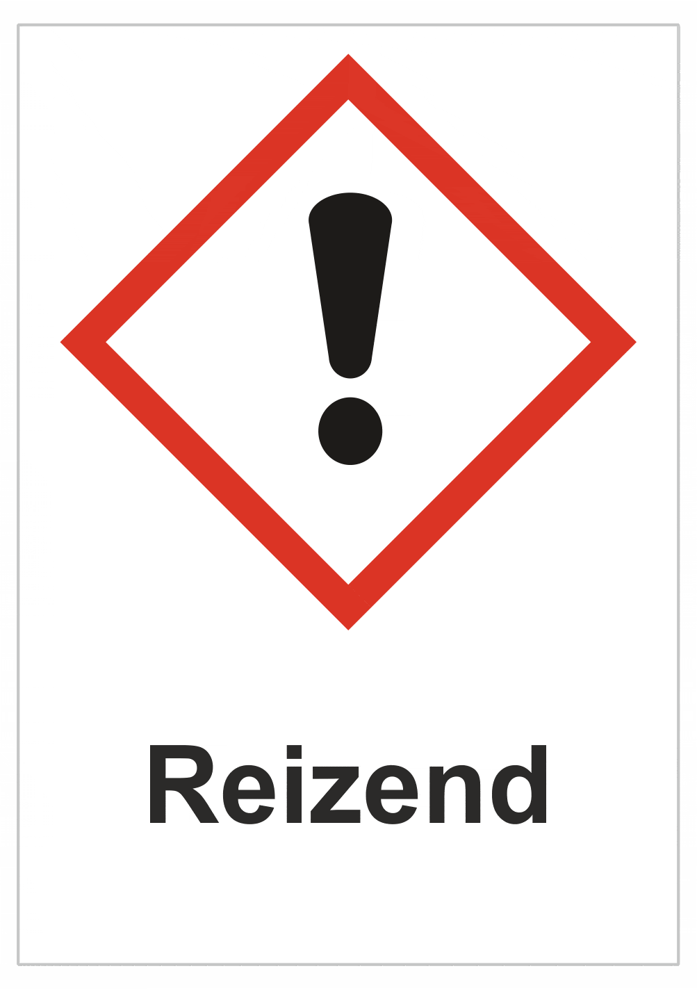 305130de Označenie obalov nebezpečných látok - GHS symboly s textom: Reizend