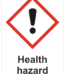 Označenie obalov nebezpečných látok - GHS symboly s textom: Health hazard