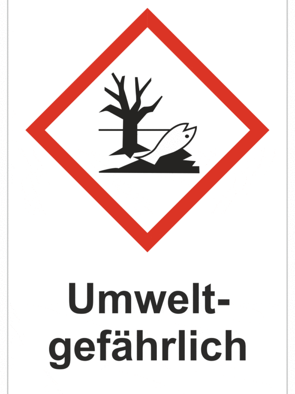 Označenie obalov nebezpečných látok - GHS symboly s textom: Umwelt-gefährlich