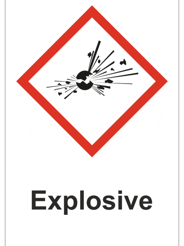 Označenie obalov nebezpečných látok - GHS symboly s textom: Explosive