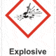 Označenie obalov nebezpečných látok - GHS symboly s textom: Explosive