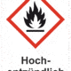 Označenie obalov nebezpečných látok - GHS symboly s textom: Hoch-entzündlich
