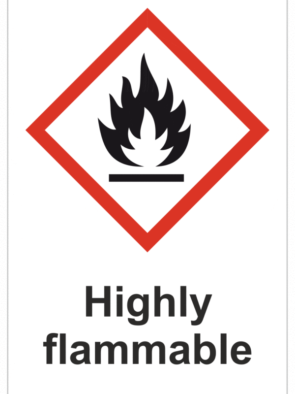 Označenie obalov nebezpečných látok - GHS symboly s textom: Higly flammable