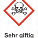 Označenie obalov nebezpečných látok - GHS symboly s textom: Sehr giftig