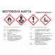 Označenie obalov nebezpečných látok - GHS štítok s názvem: Motorová nafta / Nebezpečenstvo + text