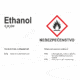 Označenie obalov nebezpečných látok - GHS štítok s názvem: Ethanol / Nebezpečenstvo + text