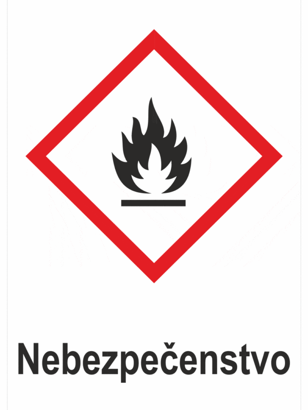 Označenie obalov nebezpečných látok - Výstražné symboly GHS/CLP s textom Nebezpečenstvo: Horľavé