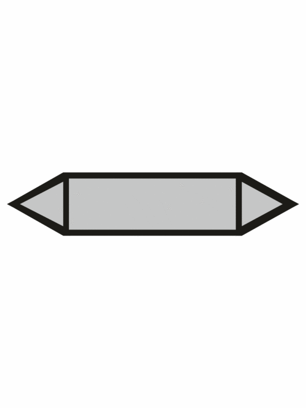 Značenie potrubí - Obojsmerné šípky bez symbolu: Para (Šedá bez textu)