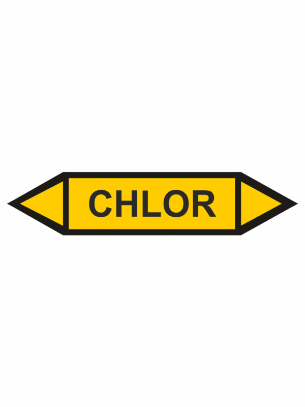 Značenie potrubí - Obojsmerné šípky bez symbolu: Chlor
