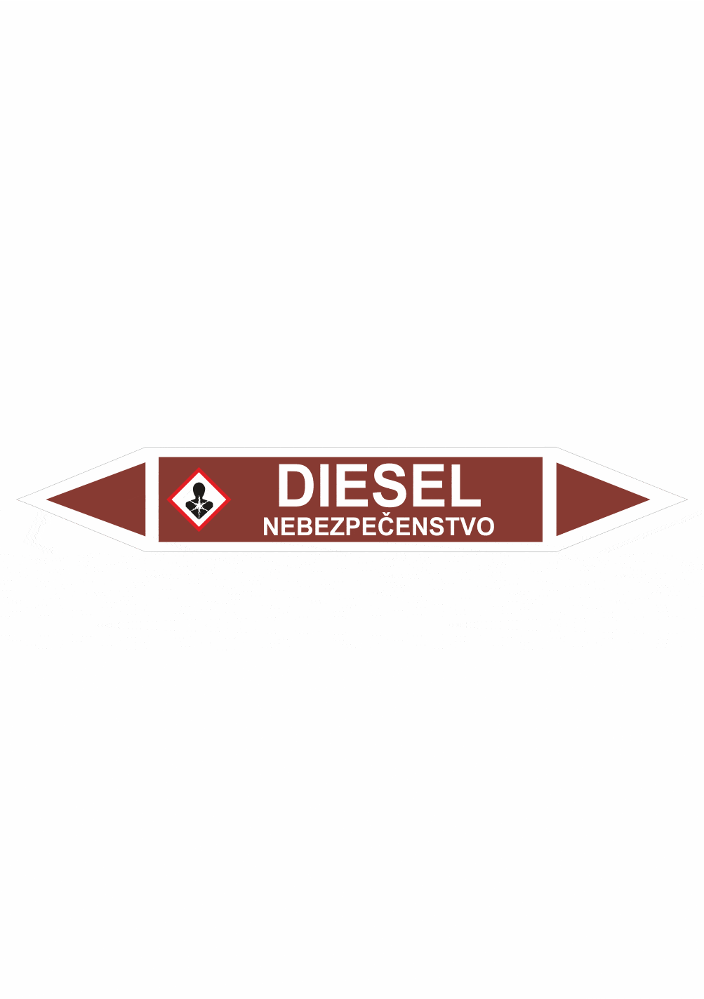 401209 Značenie potrubí - Obojsmerné šípky se symboly: Diesel / Nebezpečenstvo
