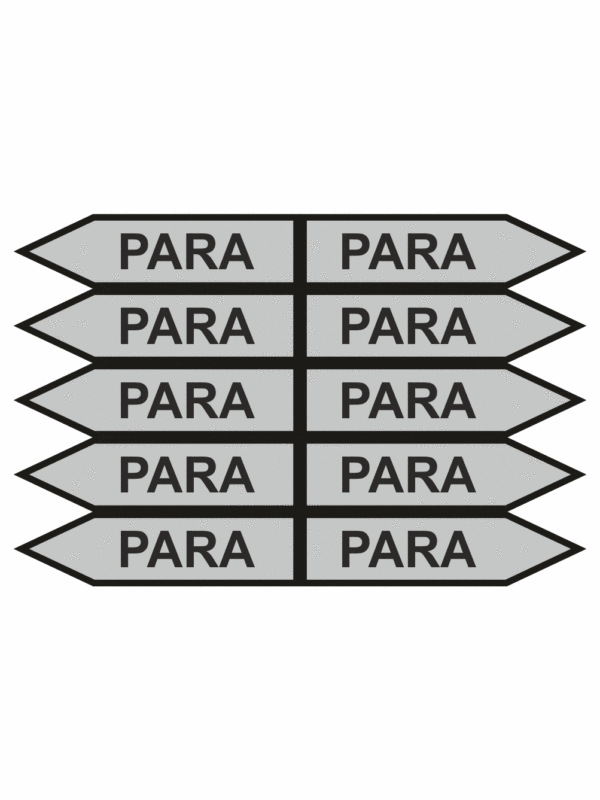 Značenie potrubí - Jednosmerné šípky: Para (Text)