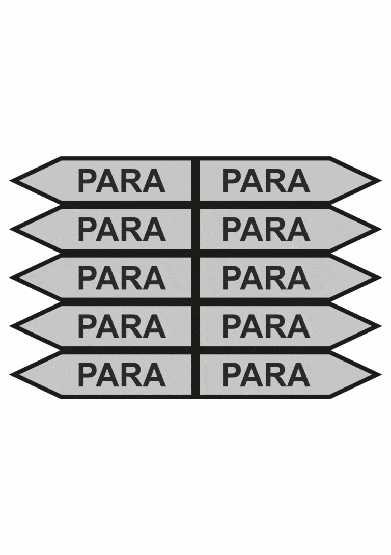 Značenie potrubí - Jednosmerné šípky: Para (Text)